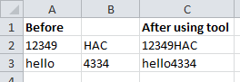 Merge cells in excel with no spaces